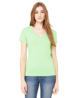 Bella + Canvas B6035 Women Jersey Short-Sleeve Deep V-Neck T-Shirt at GotApparel