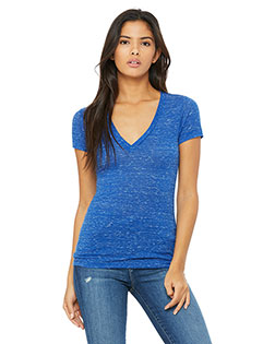 Bella + Canvas B6035 Women Jersey Short-Sleeve Deep V-Neck T-Shirt at GotApparel