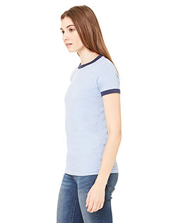 Bella + Canvas B6050 Women Jersey Short-Sleeve Ringer T-Shirt ...