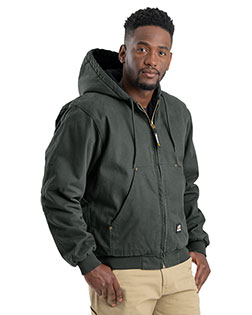 Custom Embroidered Berne HJ375 Men Highland Washed Cotton Duck Hooded Jacket at GotApparel