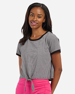 Boxercraft BW2107 Women's Striped Tie Front T-Shirt at GotApparel
