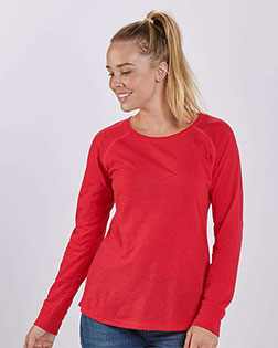 Boxercraft BW3166 Ladies' Payton Preppy Patch Long-Sleeve T-Shirt at GotApparel