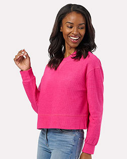 Boxercraft BW5102 Women's Cropped Boxy Long Sleeve T-Shirt at GotApparel