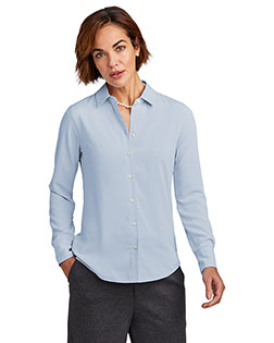 Brooks Brothers Women's Full-Button Satin Blouse BB18007 at GotApparel