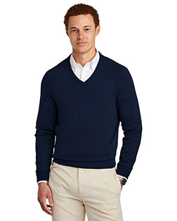 Brooks Brothers Cotton Stretch V-Neck Sweater BB18400 at GotApparel