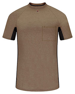 Bulwark MPS4 Men Short Sleeve FR Two-Tone Base Layer with Concealed Chest Pocket- EXCEL FR at GotApparel