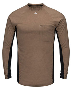 Bulwark MPS8 Men Long Sleeve FR Two-Tone Base Layer with Concealed Chest Pocket - EXCEL FR at GotApparel