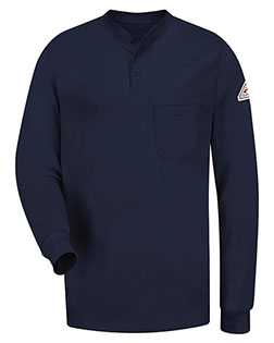 Bulwark SEL2 Men Long Sleeve Tagless Henley Shirt at GotApparel
