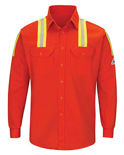 Bulwark SLATORL  Enhanced Visibility Long Sleeve Uniform Shirt - Long Sizes at GotApparel