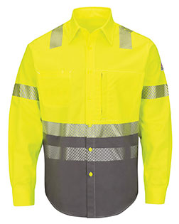 Bulwark SLB4H  Hi-Visibility Color Block Uniform Shirt - EXCEL FR® ComforTouch® - 7 oz. at GotApparel