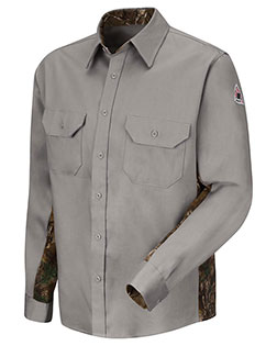 Bulwark SLU4L Men Camo Uniform Shirt - EXCEL FR® ComforTouch® - 6 oz. - Long Sizes at GotApparel