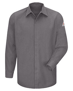 Bulwark SMS2L Men Concealed-Gripper Pocketless Long Sleeve Shirt - CoolTouch® 2 - Long Sizes at GotApparel