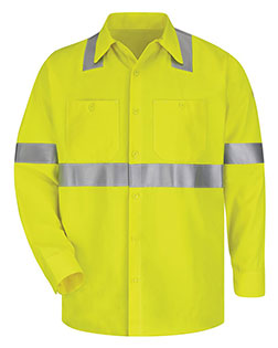 Bulwark SMW4L  High Visibility Long Sleeve Work Shirt Long Sizes at GotApparel