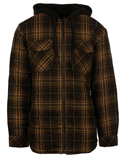 Burnside B8620 Men Hooded Flannel Jacket at GotApparel