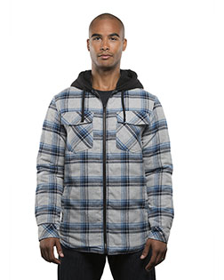 Burnside B8620 Men Hooded Flannel Jacket at GotApparel