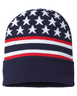 CAP AMERICA RK12 USA-Made Patriotic Cuffed Beanie at GotApparel