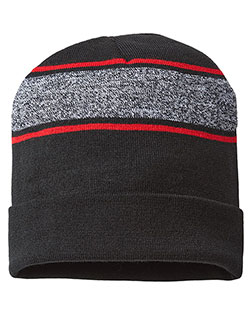 CAP AMERICA RKV12 USA-Made Variegated Striped Cuffed Beanie at GotApparel