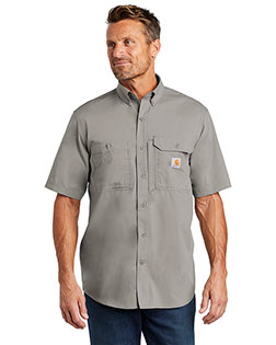 Custom Embroidered Carhartt CT102417 Men 3 oz Force Ridgefield Solid Short Sleeve Shirt at GotApparel