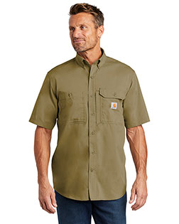 Custom Embroidered Carhartt CT102417 Men 3 oz Force Ridgefield Solid Short Sleeve Shirt at GotApparel