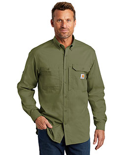 Custom Embroidered Carhartt CT102418 Men 3 oz Force Ridgefield Solid Long Sleeve Shirt at GotApparel