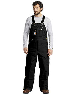 Custom Embroidered Carhartt CTR41 Men 12 oz Duck Quilt-Lined Zip-To-Thigh Bib Overalls at GotApparel