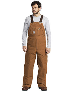 Custom Embroidered Carhartt CTR41 Men 12 oz Duck Quilt-Lined Zip-To-Thigh Bib Overalls at GotApparel