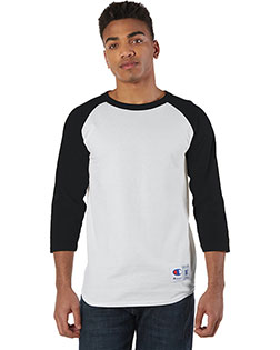 Custom Embroidered Champion T1397 Men 5.2 Oz. Raglan Baseball T-Shirt at GotApparel