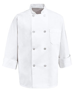 Chef Designs 0403L  Eight Pearl Button Chef Coat Long Sizes at GotApparel
