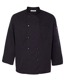 Chef Designs 0425  Ten Pearl Button Black Chef Coat at GotApparel