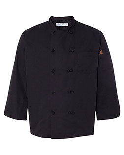 Chef Designs 0427  Black Knot Button Chef Coat at GotApparel