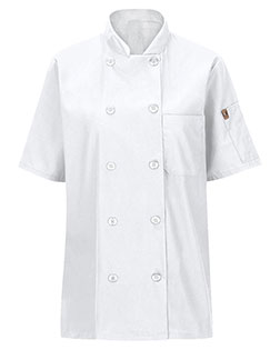 Chef Designs 045X Women 's Mimix™ Short Sleeve Chef Coat with OilBlok at GotApparel