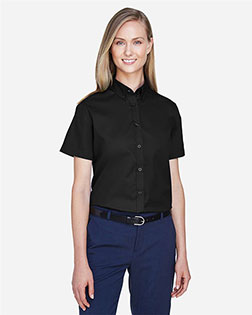 Core 365 78194 Women Optimum Short-Sleeve Twill Shirt at GotApparel
