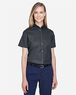 Core 365 78194 Women Optimum Short-Sleeve Twill Shirt at GotApparel