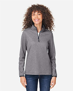 CORE365 CE73W Ladies' Venture Heathered Stripe Quarter-Zip at GotApparel