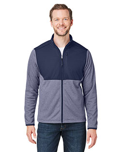 CORE365 CE74  Men's Venture Heathered Stripe Hybrid Jacket at GotApparel