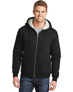 Cornerstone CS625 Men Heavyweight Sherpa-Lined Hooded Fleece Jacket at GotApparel