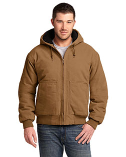 Cornerstone  CSJ41 Men Washed Duck Cloth Insulated Hooded Work Jacket at GotApparel