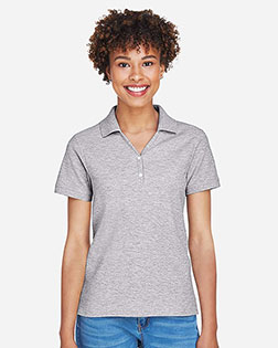 Devon & Jones Classic D100W Women Pima Pique Short-Sleeve Y Collar Polo at GotApparel