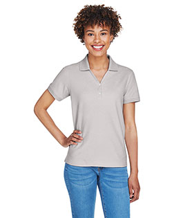 Devon & Jones Classic D100W Women Pima Pique Short-Sleeve Y Collar Polo at GotApparel