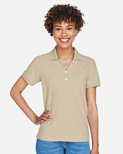 Devon & Jones Classic D100W Women Pima Pique Short-Sleeve Y Collar Polo at GotApparel