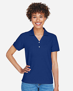 Devon & Jones Classic D100W Women Pima Pique Short-Sleeve Y Collar Polo at GotApparel