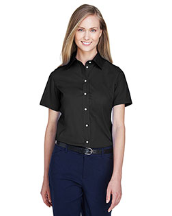 Devon & Jones Classic D620SW Women Crown Collection  Solid Broadcloth Short-Sleeve Shirt at GotApparel