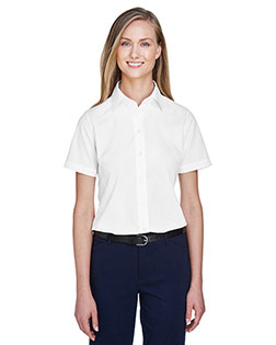 Devon & Jones Classic D620SW Women Crown Collection  Solid Broadcloth Short-Sleeve Shirt at GotApparel