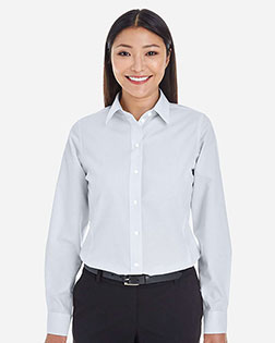 Devon & Jones Classic DG534W Women Crown Collection Striped Shirt at GotApparel