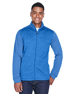 Devon & Jones Classic DG796 Men Newbury Colorblock Melange Fleece Full-Zip at GotApparel