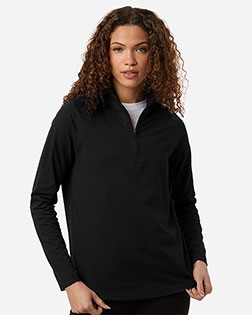 Devon & Jones DG402W Women's Seaton Pebble Textured Quarter-Zip Pullover at GotApparel