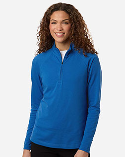 Devon & Jones DG402W Women's Seaton Pebble Textured Quarter-Zip Pullover at GotApparel