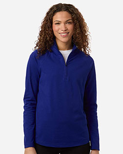 Devon & Jones DG402W Women's Seaton Pebble Textured Quarter-Zip Pullover at GotApparel