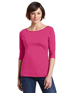 District Made DM107L Women Perfect Weight 3/4-Sleeve Tee at GotApparel