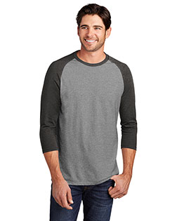 District Made DM136 Men Perfect Tri 3/4-Sleeve Raglan at GotApparel